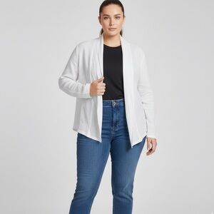 Saks Fifth Avenue Threads Plus Size XL XXL 1X 2X Lady’s White Linen Jacket